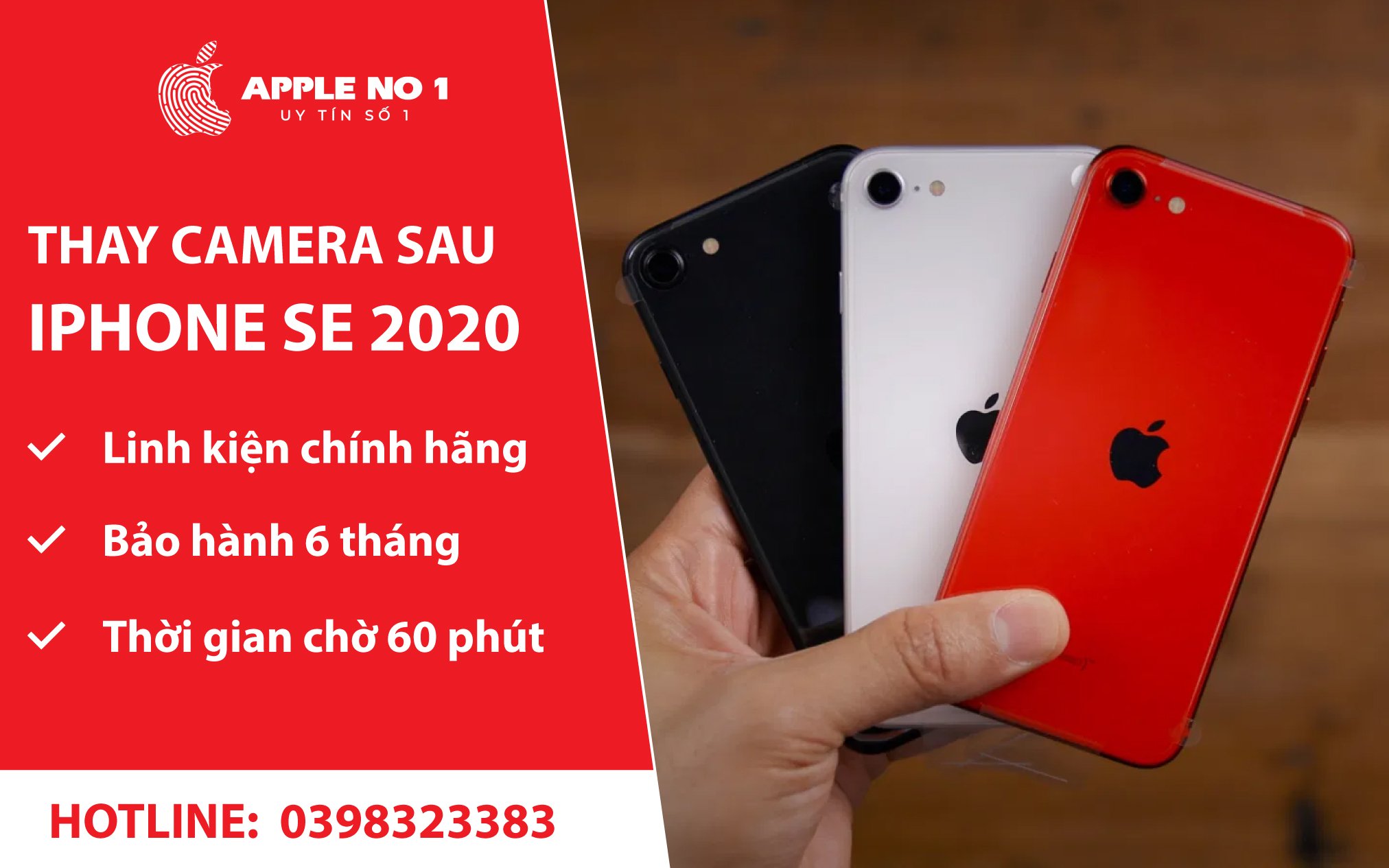 dich vu thay camera sau iphone se 2020 chinh hang, uu dai tai apple no.1